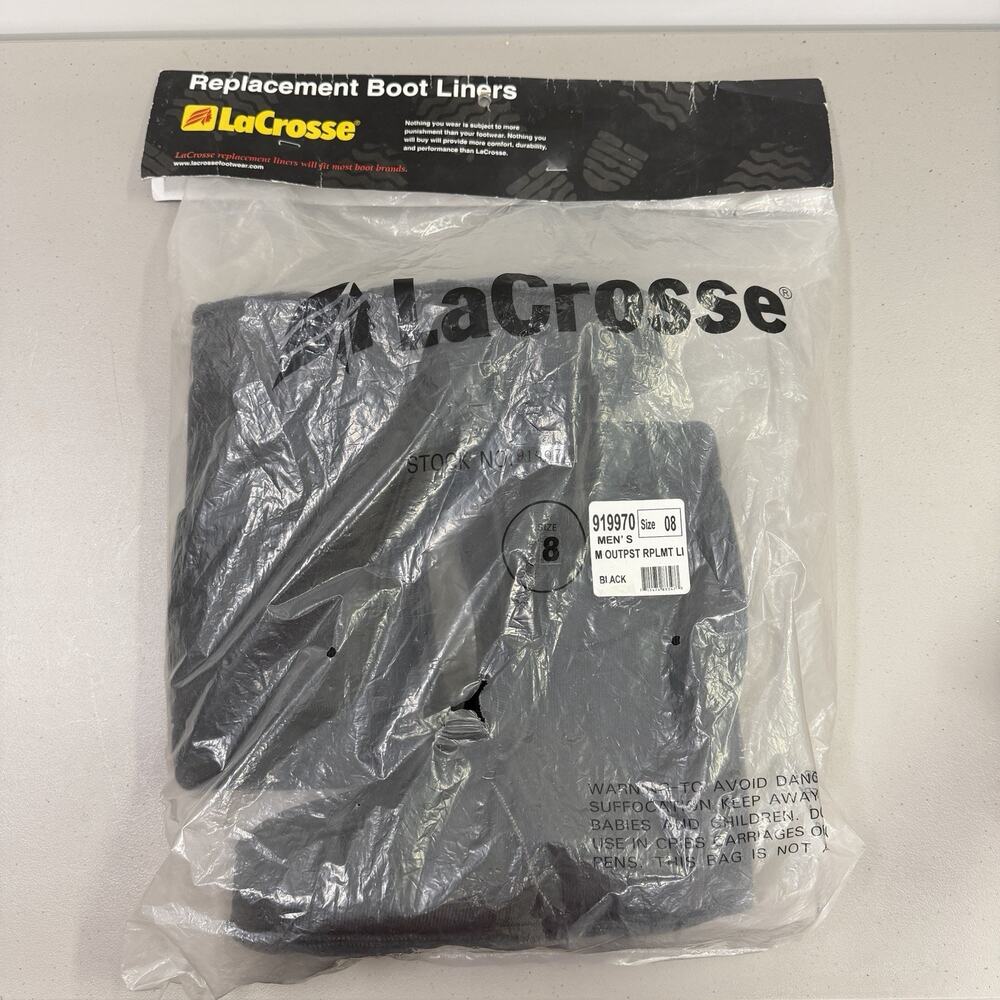 New LaCrosse Outpost Boot Men’s Size 8 Replacement Synthetic Liners 919970 A